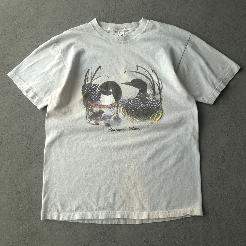 Vintage 2000s Anvil White T-shirt Large Vermont Loon Recovery Project
